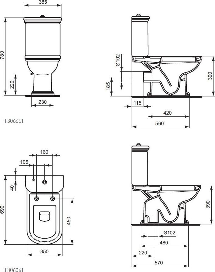 Бачок для унитаза Ideal Standard Calla K401501, нижняя подводка