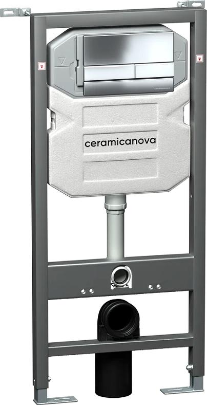 Комплект инсталляция с подвесным унитазом Ceramica Nova Metric CN3007_1002CH_1000 с сиденьем микролифт и клавишей смыва хром