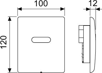 Кнопка смыва Tece Planus Urinal 220/12 V 9242352 сатин нержавеющая сталь