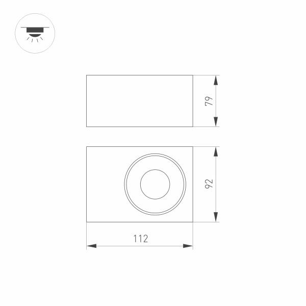 Корпус потолочного светильника Arlight Plurio-Base-Surface-S112X79 031710