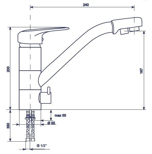 Смеситель для кухни Mixline ML-GS05 ML-GS05 (308) черный