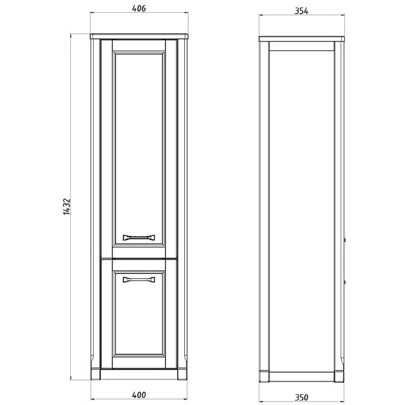 Шкаф-пенал ASB-Woodline Толедо 11226 бежевый