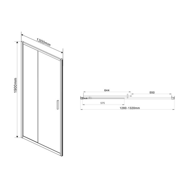 Душевая дверь Vincea Garda VDS-1G130CLGM 130x190 см, вороненая сталь, стекло прозрачное