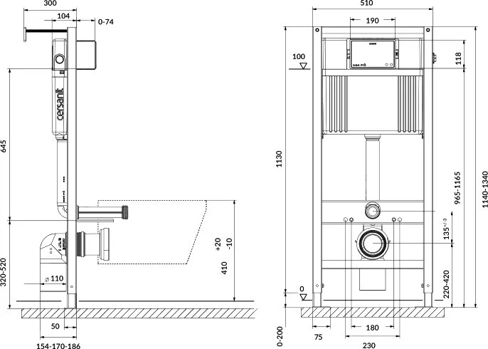 Инсталляция Cersanit Aqua Prime P 50Z с унитазом Stworki Хельсинки Clean On DPL EO slim 63429, крышка микролифт, клавиша хром, А63476/63429/P-BU-ACN-CIR/Cg