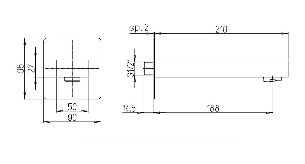 Излив  Paini Dax-r-dax 84PZ430R черный