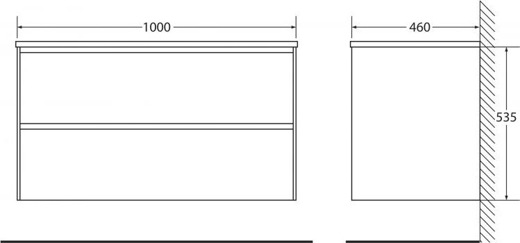 Тумба для комплекта BelBagno PIETRA-1000-2C-SO-ST stucco cemento leggero