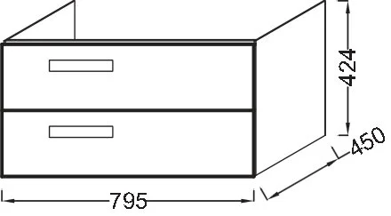 Тумба под раковину Jacob Delafon Rythmik EB1303-R3 красный