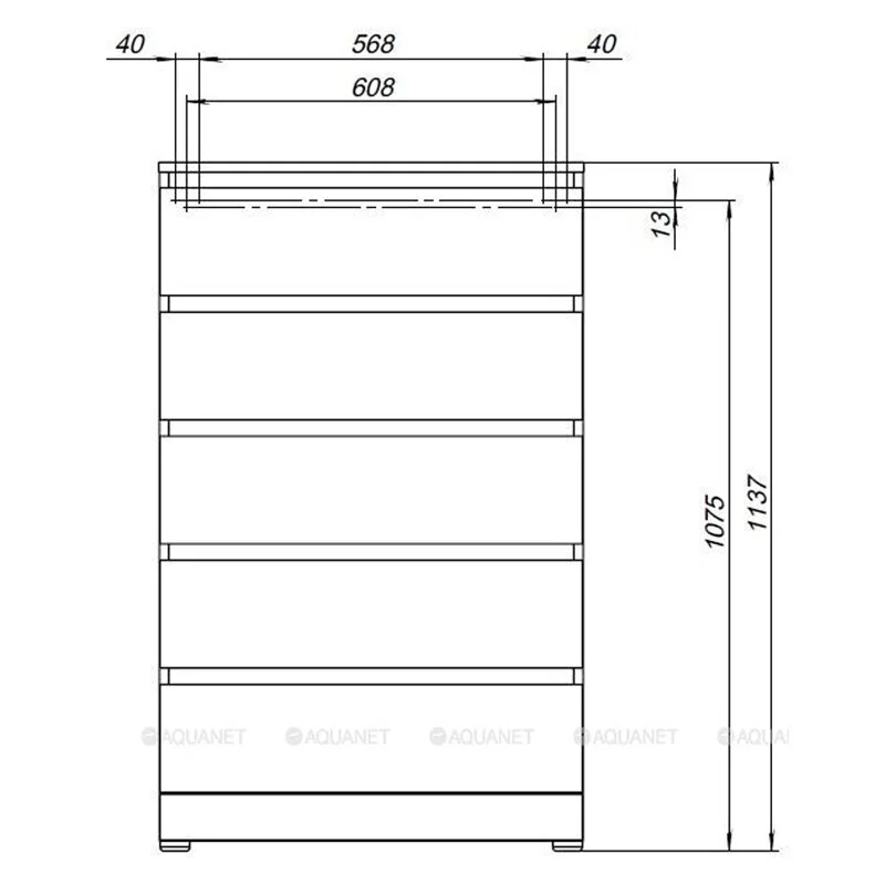 Комод Aquanet Сканди 302552 коричневый