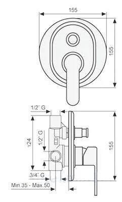 Смеситель для душа Emmevi Nefer 77019NCA черный