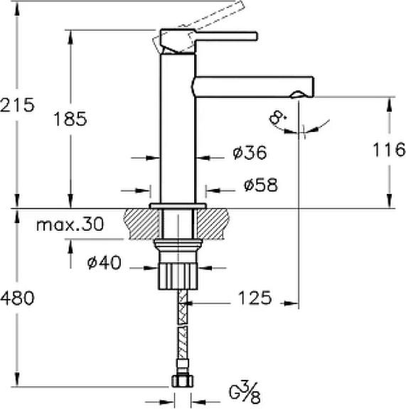 Смеситель для раковины VitrA Origin A4255636, черный матовый