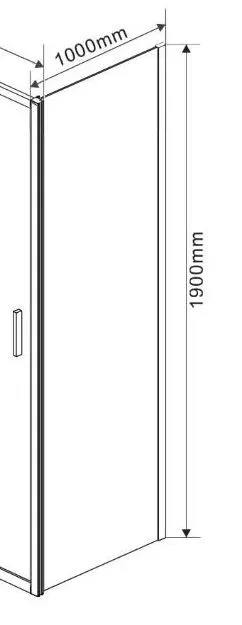 Боковая стенка Vincea Garda VSG-1G100CLB 100 см, черный, стекло прозрачное