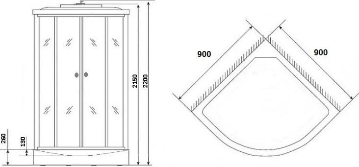 Душевая кабина Niagara Classic 35171434 90х90х215 стекло тонированное