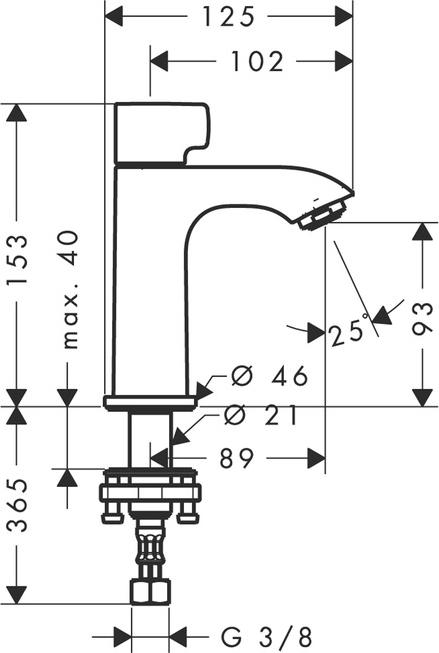 Кран холодной воды для раковины Hansgrohe Metris 31166000, хром