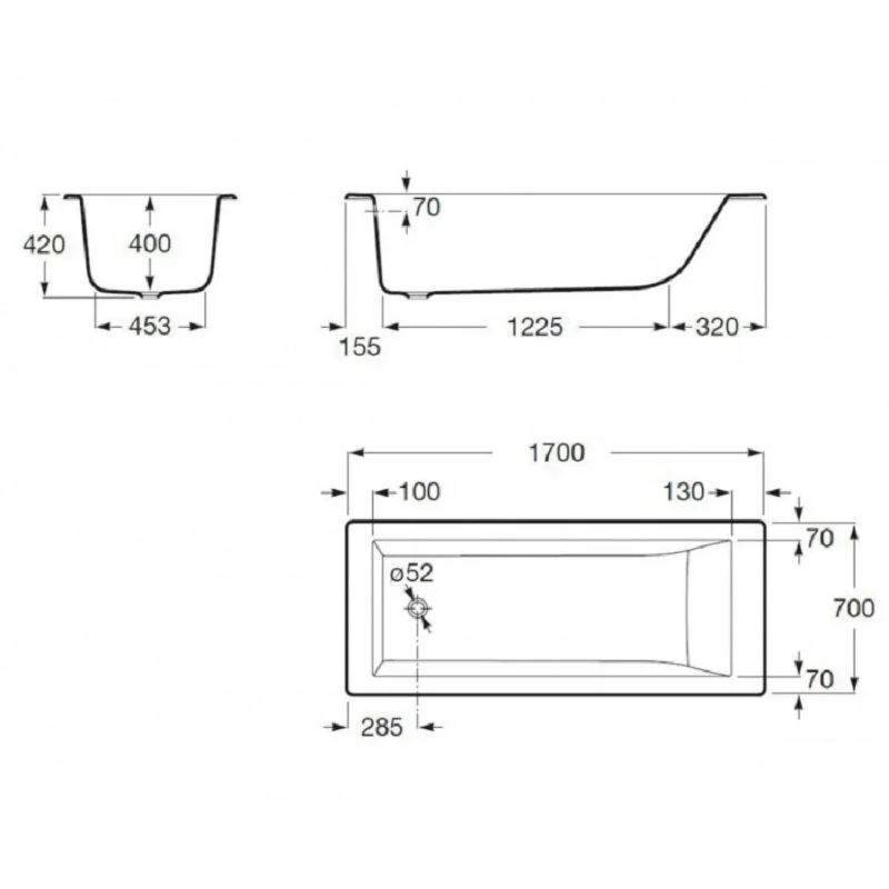 Чугунная ванна Delice Eclat DLR230621R белый