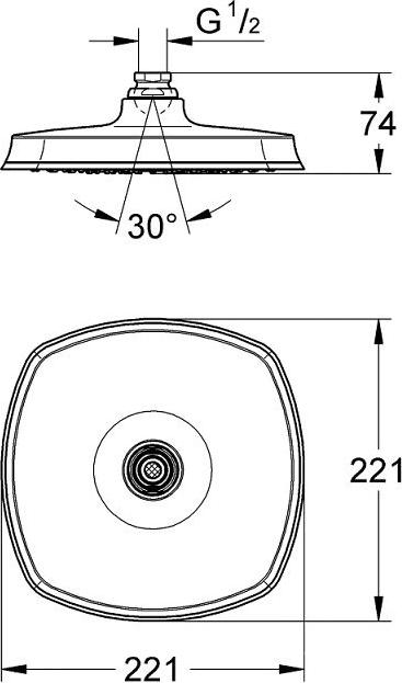 Верхний душ Grohe Grandera 27974DA0 тёплый закат, глянец