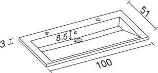 Раковина 100 см Riho Elzas F7EL110051121