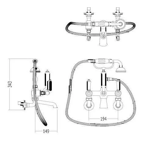 Смеситель для ванны с душем Devon&Devon Dandy MARF40M золото