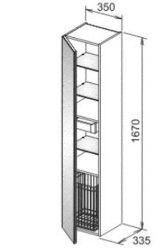 Шкаф-пенал Keuco Royal Reflex 34031350001 черный