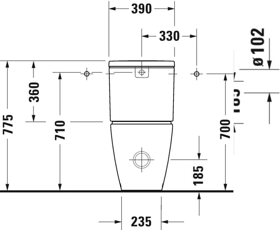 Унитаз напольный Duravit D-Neo, белый, 2002090000