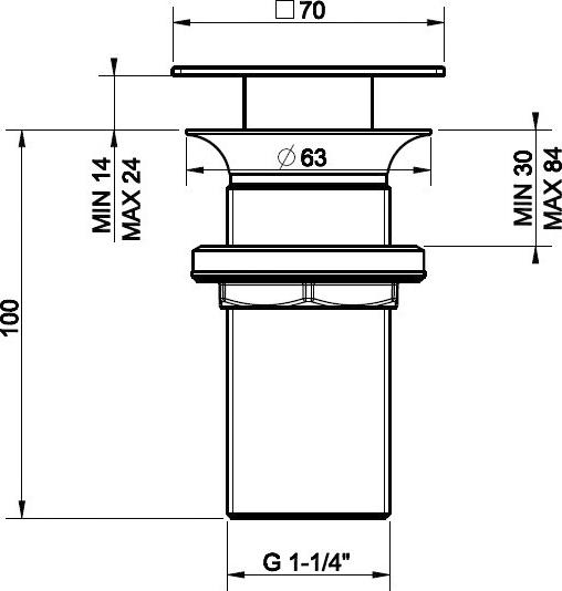 Донный клапан для раковины Gessi Technical Accessories 29082#031, хром