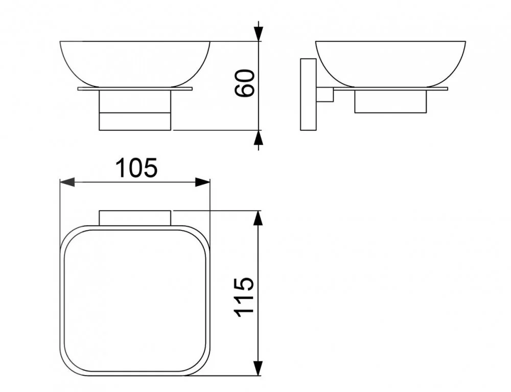 Мыльница Rain Bowl Cube 2785-8BP белый;черный