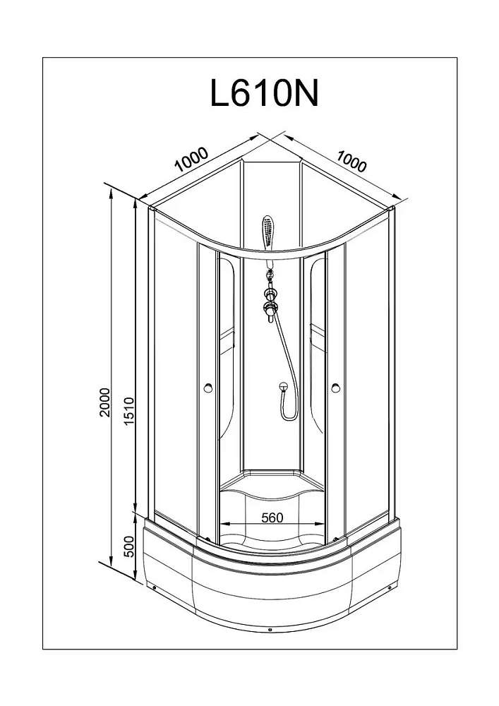 Душевая кабина Deto L L610NLED