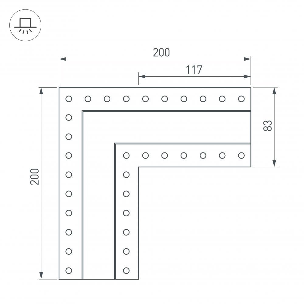 Коннектор L-образный Arlight SL-Linia32-Fantom 030097