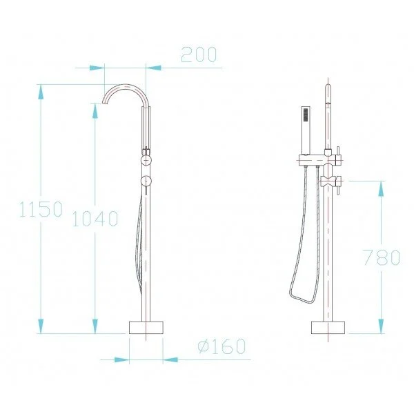 Смеситель для ванны с душем Bolu bl-2607 хром