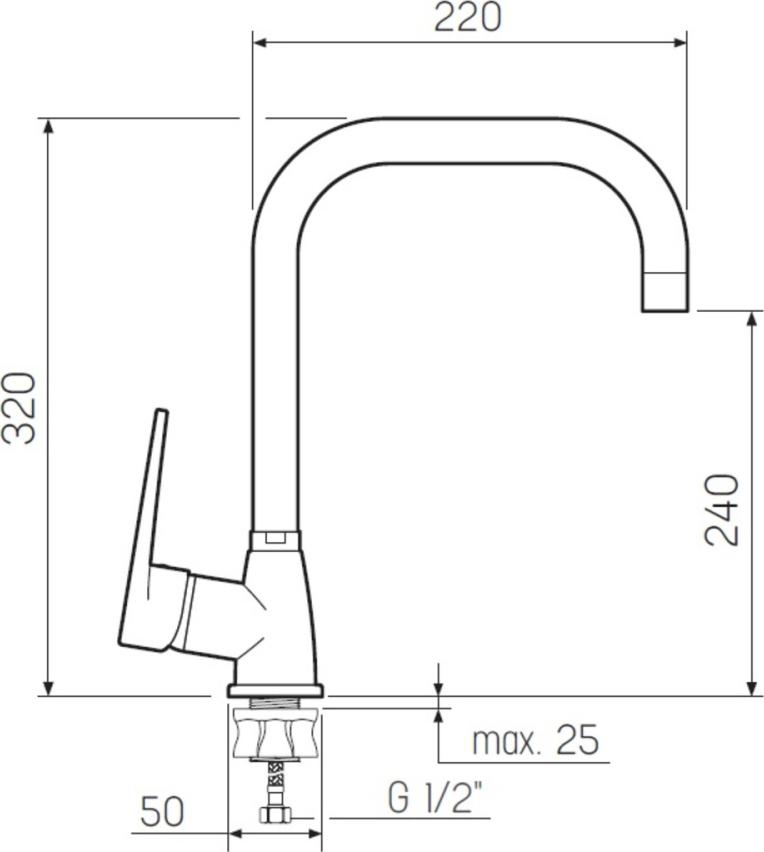 Смеситель для кухни РМС SL141-017F, хром