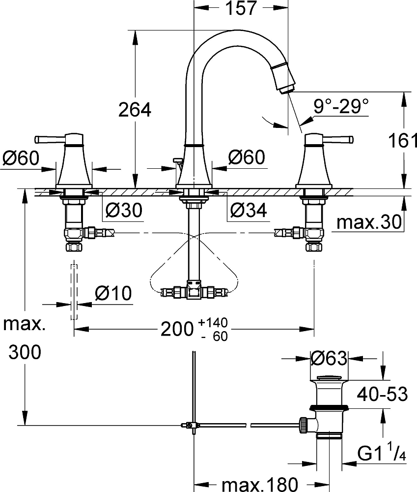 Смеситель Grohe Grandera 20389000 для раковины