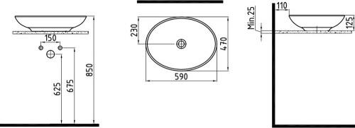 Раковина накладная Bien Harmony HRLG05901FD0W5000