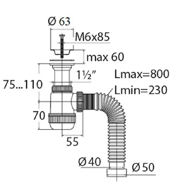 Сифон для раковины Wirquin 30980678