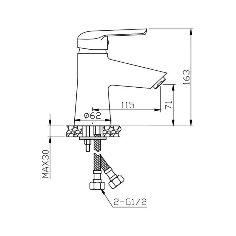 Смеситель Orange Tony для раковины, хром, M54-021cr