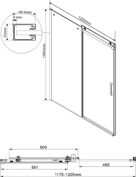 Душевая дверь Vincea Como VDS-1C120CGB, стекло тонированное, черный