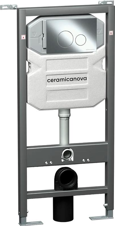 Комплект инсталляция с подвесным унитазом Ceramica Nova Forma CN3009_1001CH_1000 с сиденьем микролифт и клавишей смыва хром