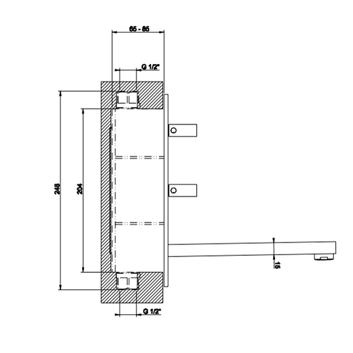 Смеситель для раковины Gessi Rettangolo T 20488#031, хром