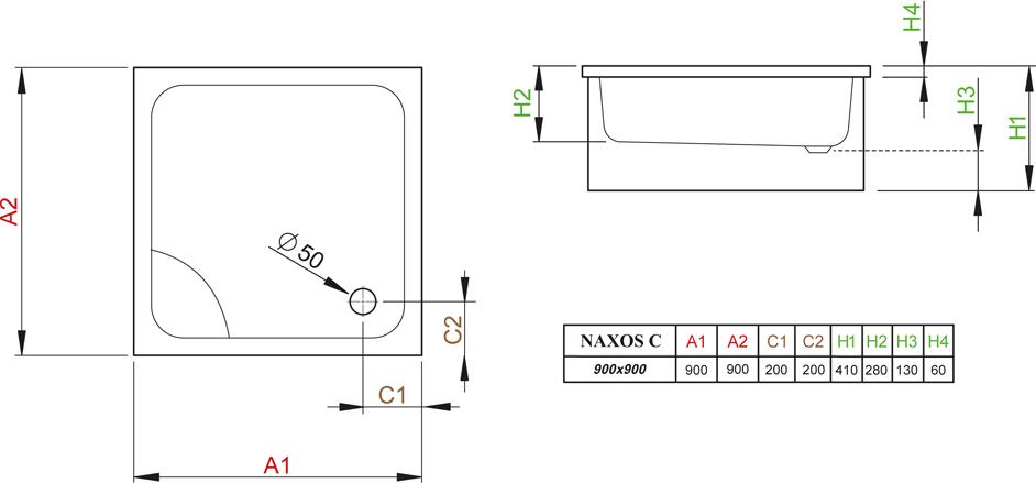 Поддон для душа Radaway Naxos C900