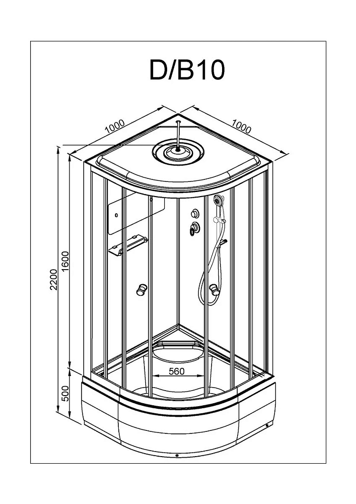 Душевая кабина Deto D D10S