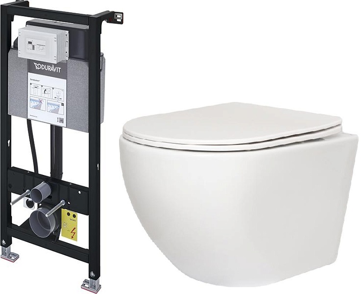 Комплект Duravit DuraSystem WD1012000001 с подвесным унитазом San More Fiaba SMT971901 с сиденьем микролифт