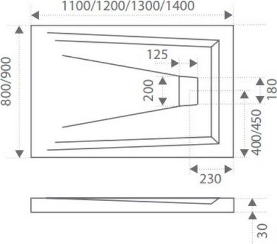 Поддон литьевой Bas Атриум 120x80