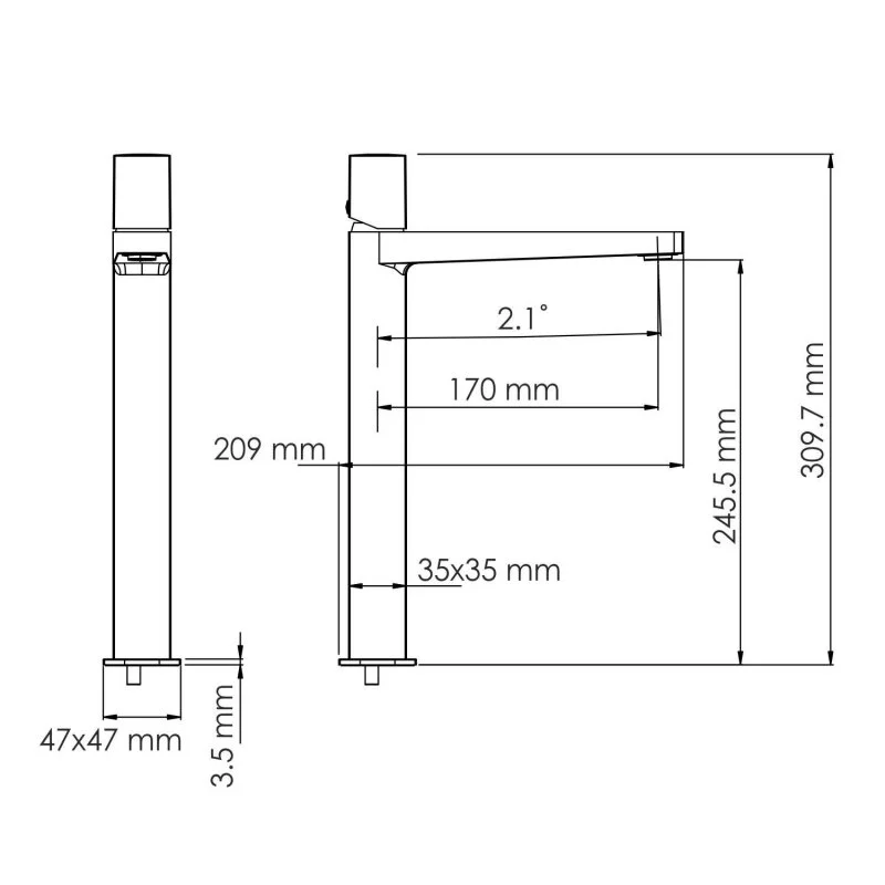 Смеситель для раковины WasserKRAFT Nuthe 9100 9103H черный