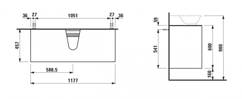 Тумба под раковину Laufen New Classic 4.0602.4.085.631.1 белый