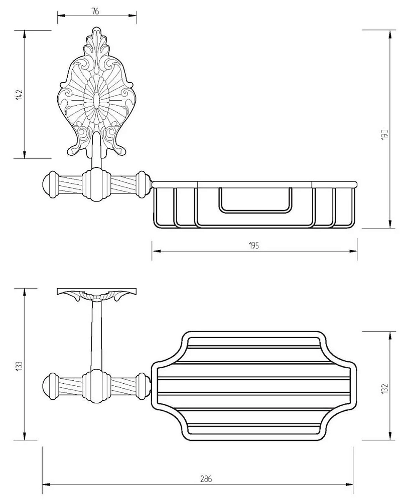 Полка Migliore Elisabetta 17009 бронза