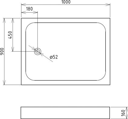 Поддон для душа Gemy ST12B 100х90 см