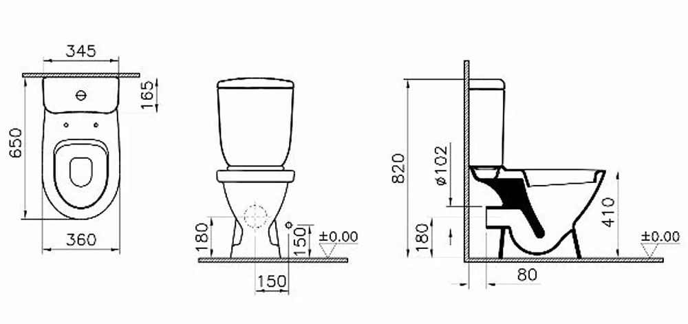 Напольный унитаз Vitra Norm Blum 9839B099-7202 крышка дюропласт с микролифтом