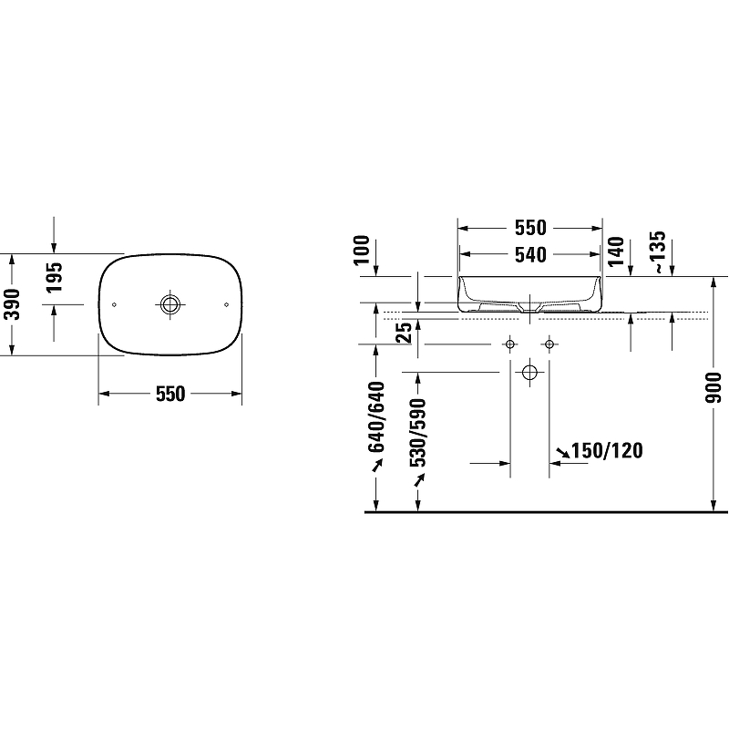 Раковина-чаша Duravit Zencha 55 2373551379, антрацит матовый