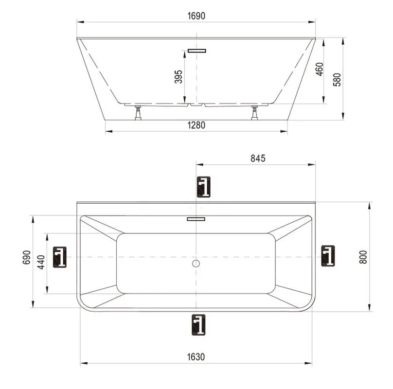 Акриловая ванна Ravak Freedom XC00D00020 белый