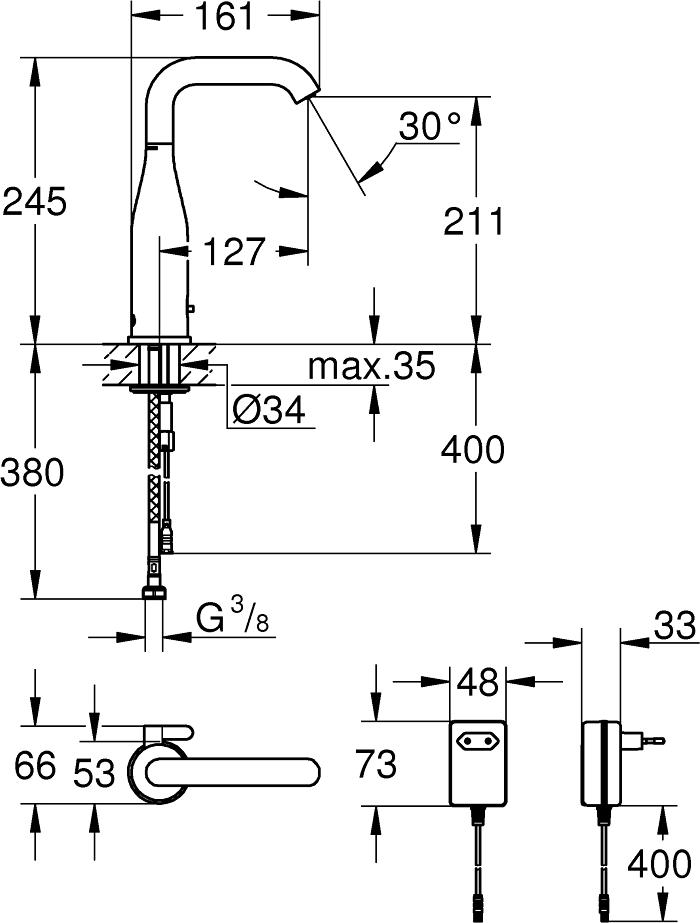 Смеситель для раковины Grohe Essence E 36444000