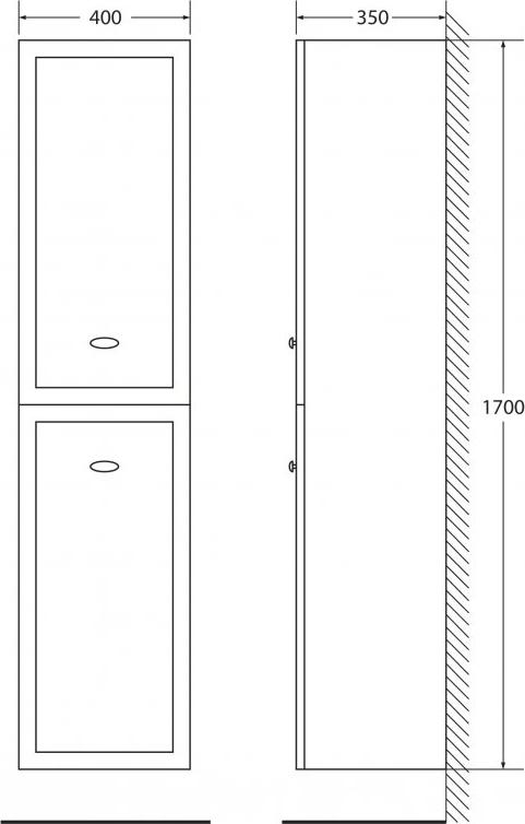 Шкаф-пенал BelBagno DUBLIN-1700-2A-SC-BL bianco lucido