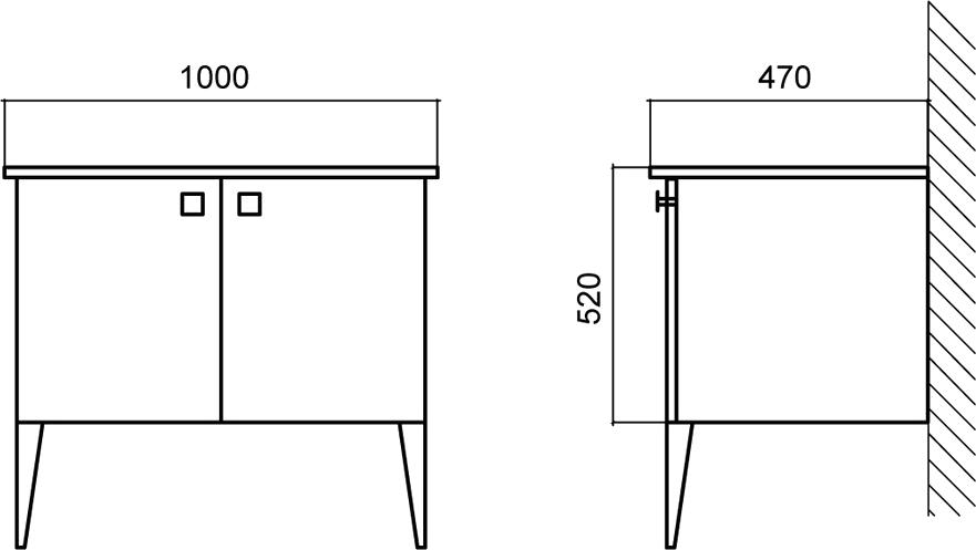 Тумба с раковиной BelBagno Atria 100 bianco lucido